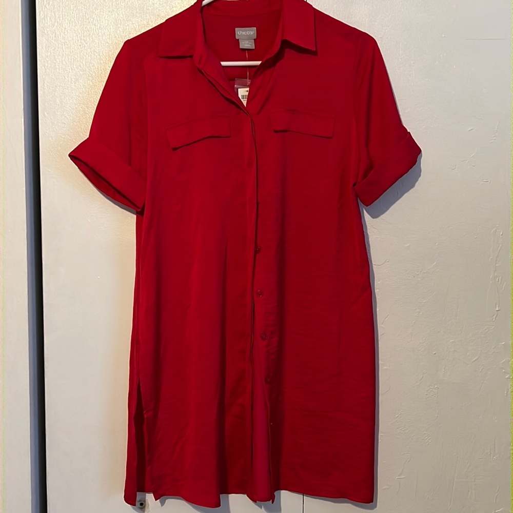 Chico’s Maraschino Cherry Tunic Shirt Size 0P NWT